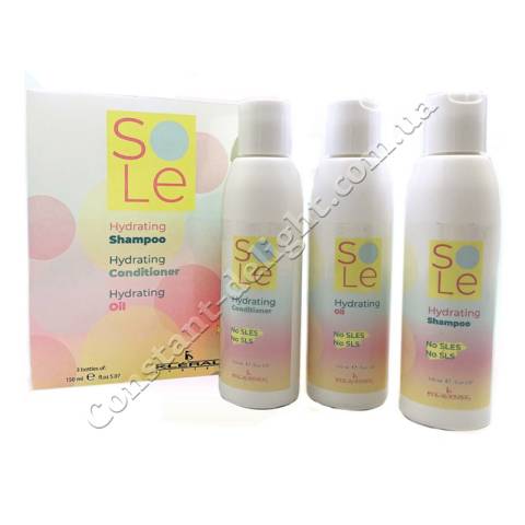 Набір для зволоження волосся шампунь + кондиціонер + олія Kleral System Sole Kit 3x150 ml