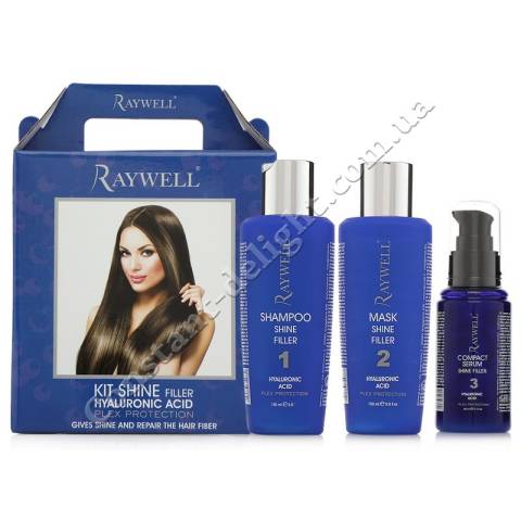Набір для волосся з гіалуроновою кислотою Raywell Shine Filler Kit 3x150 ml+80 ml