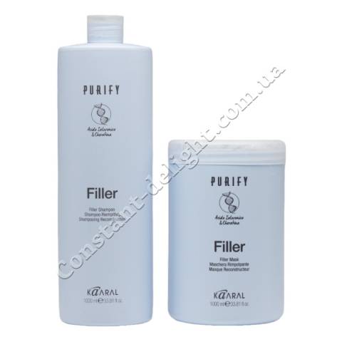 Kaaral Purify Filler Kit Набор для волос с кератином и гиалуроновой кислотой 2x1000 ml