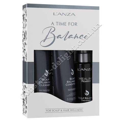Набор для восстановления баланса жирности волос и кожи головы L'anza Healing Remedy Holiday Trio Box