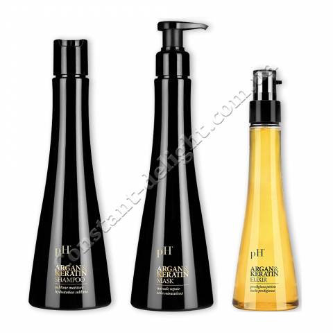Набір для відновлення волосся pH Laboratories Argan & Keratin Kit (shm250ml + mask250ml + elixir100ml)