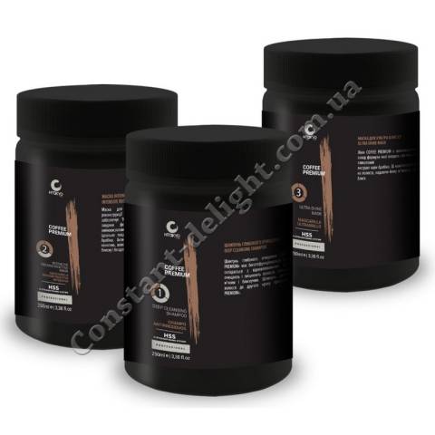 Набор для выпрямления волос шампунь+кератин+маска H-Tokyo Pro Coffee Premium Kit 3x50 ml