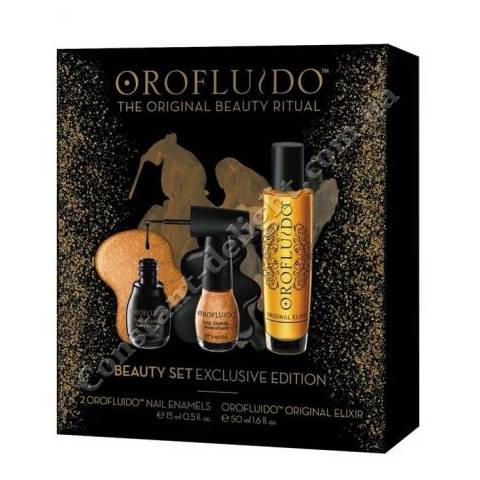 Набор  (эликсир 50 ml +2 лака для ногтей) Exclusive Edition Nail Enamels Orofluido Revlon Professional