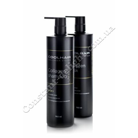 Набор коллагеновое обертывание волос CoolHair Collagen Shampoo 760 ml+Collagen Mask 760 ml