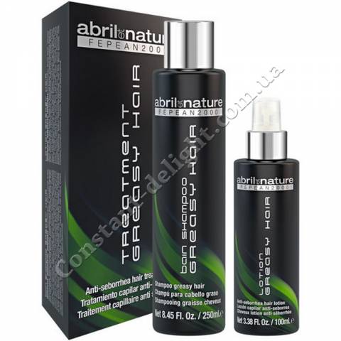 Набір проти жирної шкіри голови Abril et Nature Greasy Hair Treatment Kit 250 ml +100 ml