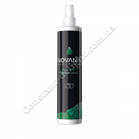 Незмивний спрей для пошкодженого волосся 3D з кератином Novania Barcelona Liquid 3D Keratin Spray 300 ml