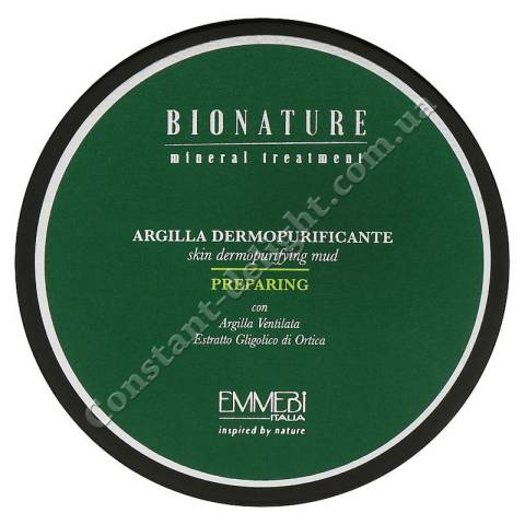 Глина для волосся, що очищає, з екстрактом кропиви Emmebi Italia BioNatural Mineral Treatment Skin Dermopurifying Mud 300 ml