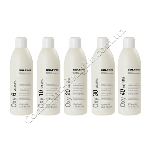 Окислительная эмульсия для окрашивания и обесцвечивания волос Solfine OXY 1,8%, 3%, 6%, 9%, 12% 1000 ml