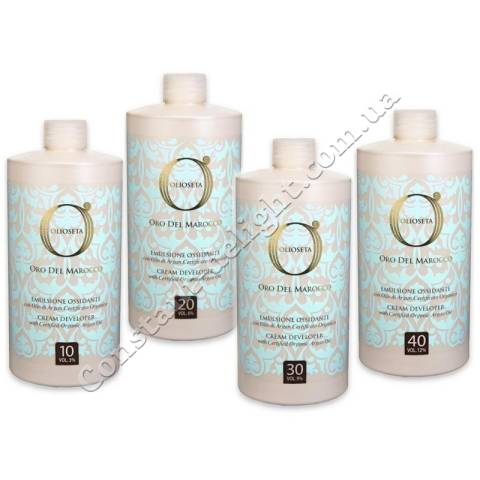 Емульсійний окислювач для волосся з олією аргани Barex Olioseta Oro Del Marocco Cream Developer 2,1%, 3%, 6%, 9% 750 ml
