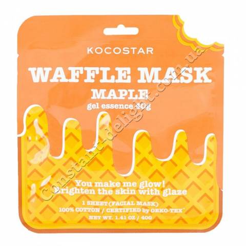 Омолоджуюча вафельная маска для обличчя Кленовий Сироп (1 шт) Kocostar Waffle Mask (Maple) 1 pc