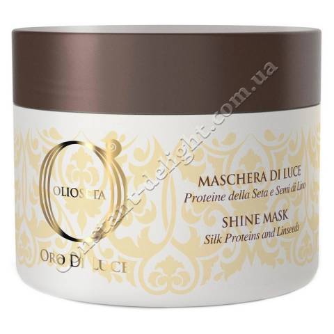 Маска-блиск для волосся з протеїнами шовку та насіння льону Barex Olioseta Oro Di Luce Shine Mask 200 ml
