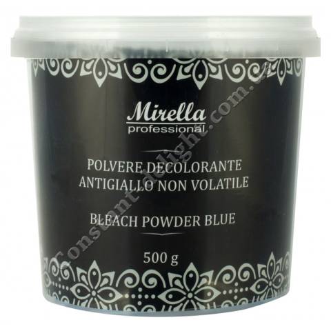 Освітлююча блакитна пудра для волосся з антижовтим ефектом Mirella Professional Bleach Powder Blue 500 g