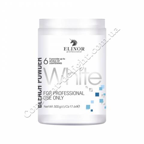 Освітлююча пудра (біла) банку Elinor Professional Bleach White Powder 500 g