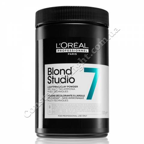 Освітлююча пудра без аміаку з вмістом глини L'Oréal Professionnel Blond Studio Lightening Clay Powder 500 g