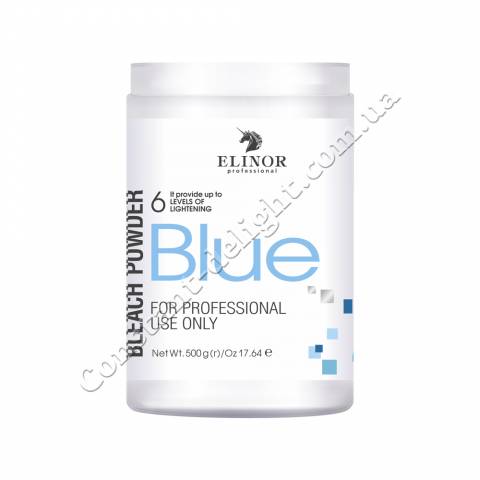 Освітлююча пудра (блакитна) банку Elinor Professional Bleach Blue Powder 500 g