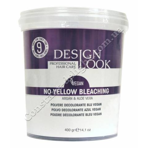 Осветляющий порошок до 9 тонов с антижелтым эффектом Design Look Vegan No Yellow Bleaching Powder 400 g