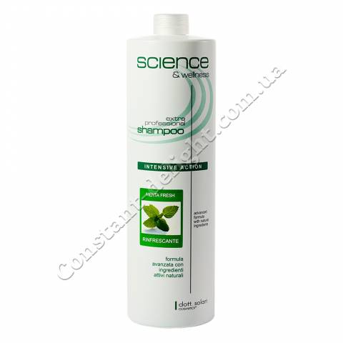 Освіжаючий шампунь для волосся проти лупи зі свіжою м'ятою і ментолом Dott. Solari Fresh Mint Shampoo With Menthol 1000 ml