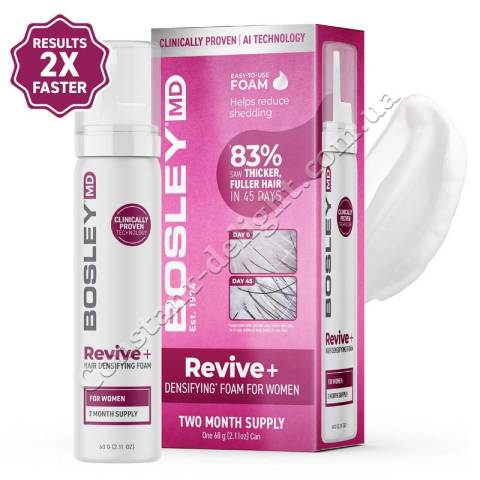 Пенка против выпадения женских волос Bosley MD Revive+ Densifying Foam For Women 60 ml