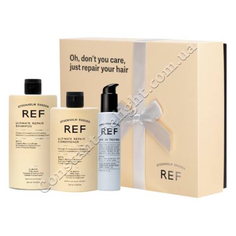 Подарунковий набір для глибокого відновлення волосся (шампунь+кондиціонер+сироватка) REF Holiday Box Ultimate Repair 285/245/125 ml