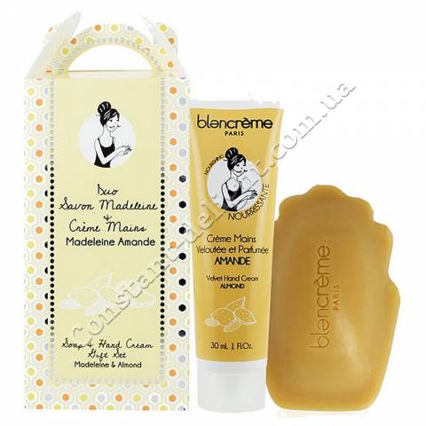 Подарунковий набір для рук мило і крем Маделейн і Мигдаль Blancrème Soap + Hand Cream Gift Set Madeleine & Almond