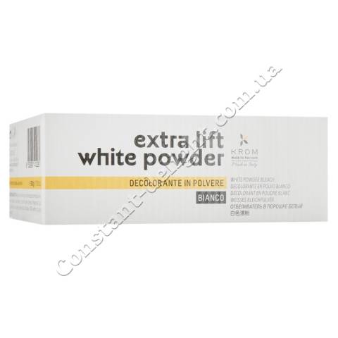 Пудра, що знебарвлює для волосся, біла Krom Extra Lift White Powder 500 g