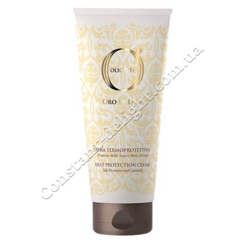 Крем для волос термозащитный с протеинами шелка и семян льна Barex Olioseta Oro Di Luce Heat Protection Cream 200 ml
