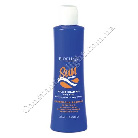Шампунь-гель для душу захист від сонця та реструктуризація волосся Bioetika Sun Care Shampoo 250 ml