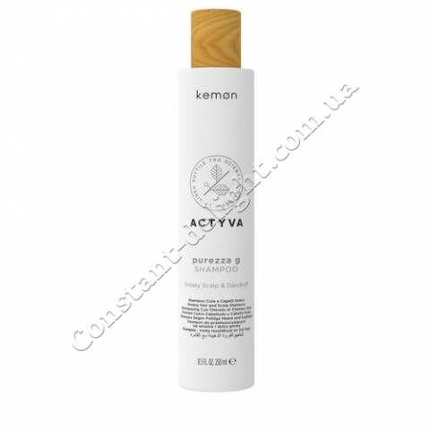 Шампунь-пілінг проти лупи для жирної шкіри голови Kemon Actyva Purezza G Shampoo 250 ml