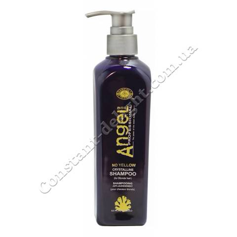 Шампунь для нейтралізації жовтого пігменту Angel Professional No Yellow Crystalline Shampoo 250 ml