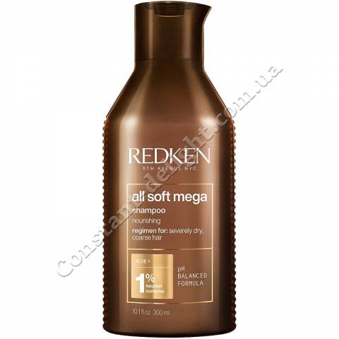 Шампунь для харчування дуже сухого волосся Redken All Soft Mega Nourishing Shampoo For Severely Dry Hair 300 ml