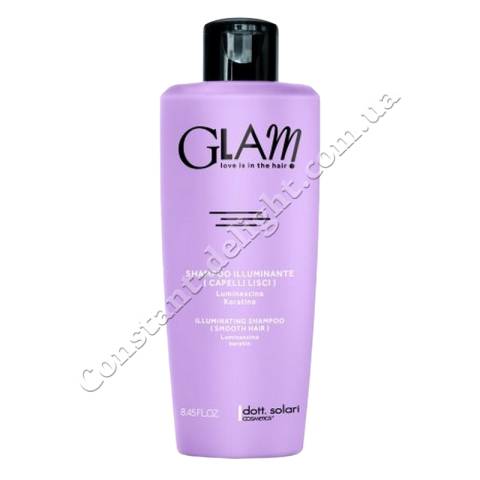 Шампунь для разглаживания волос с эффектом блеска Dott. Solari Glam Illuminating Shampoo 250 ml