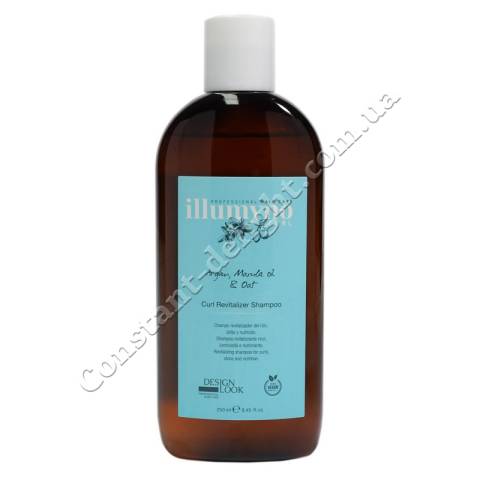 Шампунь для сухого та кучерявого волосся з маслом аргани та цубаки Design Look Illumyno Curl Revitalizer Shampoo 250 ml