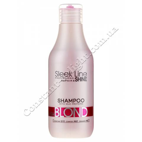 Шампунь для светлых волос с розовым тонирующим эффектом Stapiz Sleek Line Blush Blond Shampoo 300 ml