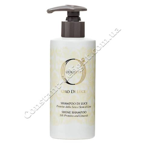 Шампунь-блиск для волосся з протеїнами шовку та насіння льону Barex Olioseta Oro Di Luce Shine Shampoo 250 ml
