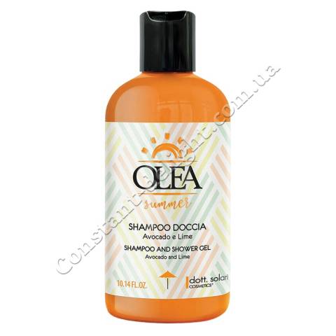 Шампунь для волос после солнца с экстрактом авокадо и лайма Dott. Solari Olea Summer After Sun Avocado And Lime Shampoo And Shower Gel 300 ml