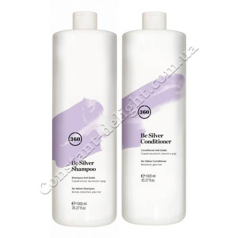 Набір для волосся із антижовтим ефектом Сріблястий Блонд 360 Be Silver Kit 2x1000 ml
