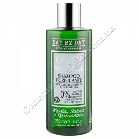 Шампунь очищающий для жирных волос с перхотью Alan Jey Green Natural Shampoo Purificante 250 ml