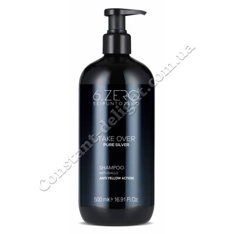 Шампунь с анти-жёлтым эффектом 6. Zero Seipuntozero Take Over Pure Silver Shampoo 500 ml