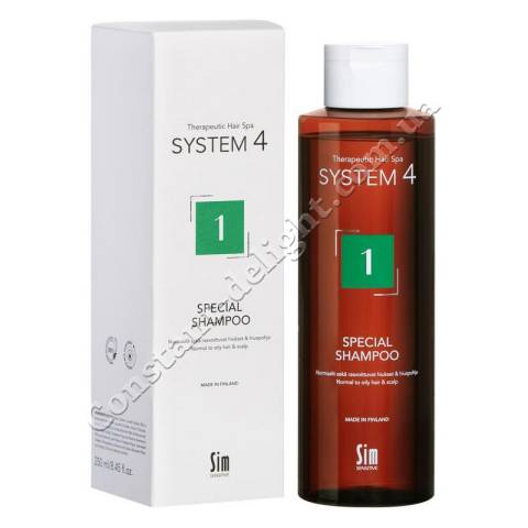 Шампунь терапевтический для нормальной и жирной кожи головы Sim Sensitive System 4 Special Shampoo №1, 250 ml