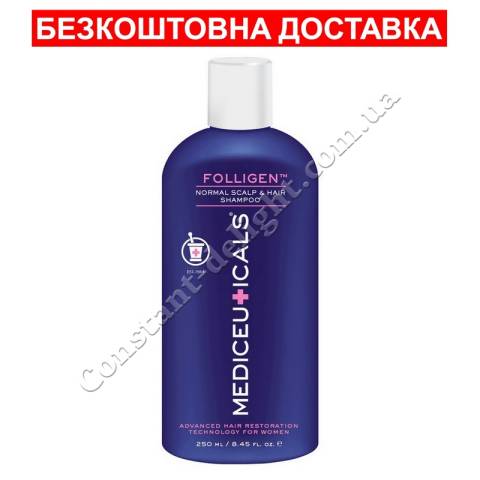 Шампунь жіночий проти випадіння та потоншення тонкого волосся Mediceuticals Advanced Hair Restoration Technology Women Folligen Shampoo 250 ml