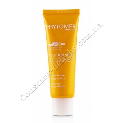 Солнцезащитный крем для лица и тела Phytomer Sun Sollution Sunscreen Face and Body SPF30, 125 ml