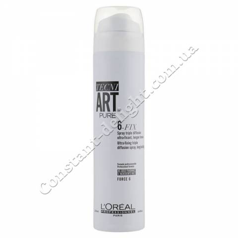 Спрей для волосся ультра-сильної фіксації L'Oreal Professionnel Tecni.Art Pure 6-Fix Spray 250 ml