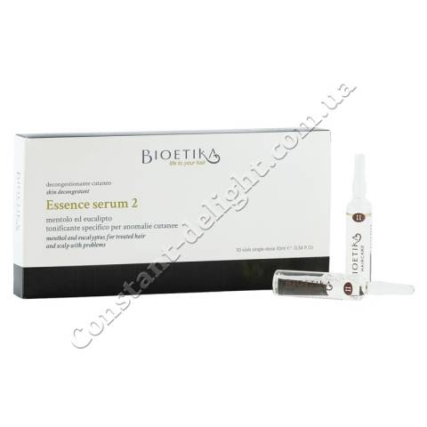Сироватка в ампулах для зволоження та очищення шкіри голови Bioetika Essence Serum 2, 10x10 ml