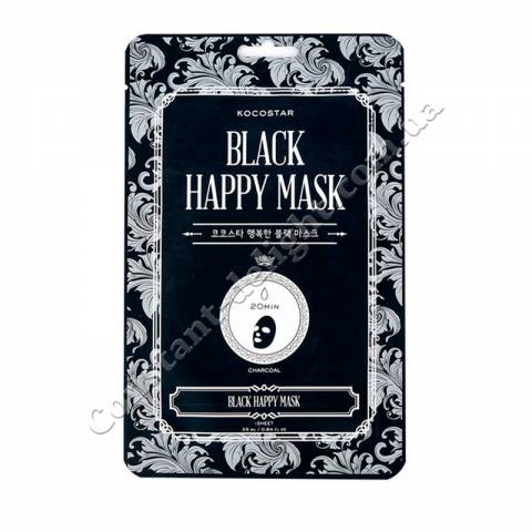 Тканевая маска для лица (1 шт) Kocostar Black Happy Mask 1 pc