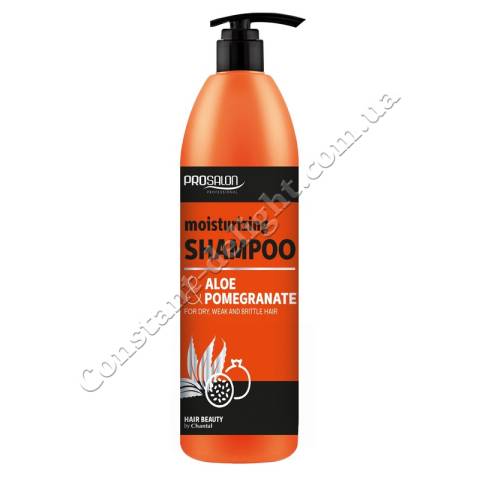 Зволожуючий шампунь Алое та Гранат для сухого слабкого та ламкого волосся Prosalon Aloe Pomegranate Moisturizing Shampoo 1000 ml