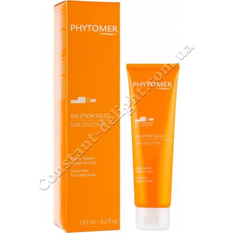 Зволожуючий сонцезахисний крем для обличчя та тіла Phytomer Moisturising Sun Cream Sunscreen Face and Body SPF 15, 125 ml