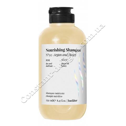 Поживний шампунь для сухих і пошкоджених волосся FarmaVita Back Bar Nourishing Shampoo №02 Argan and Honey 250 ml