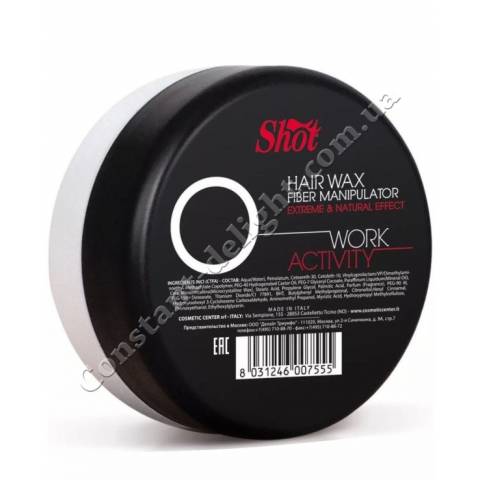 Воск-манипулятор с экстремальным и натуральным эффектом Shot Work Activity Hair Wax Fiber Manipulator 100 ml