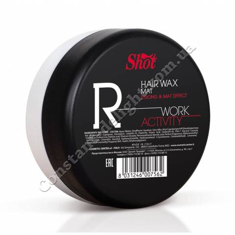 Воск сильной фиксации с матовым эффектом Shot Work Activity Hair Wax Mat 100 ml