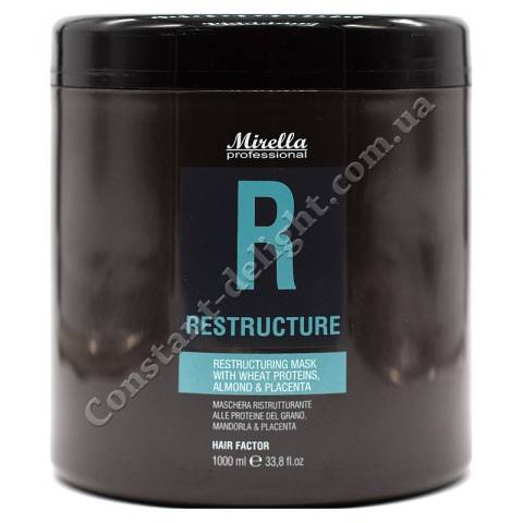 Відновлююча маска для волосся з пшеничними протеїнами та плацентою Mirella Professional R Restructure Mask 1000 ml